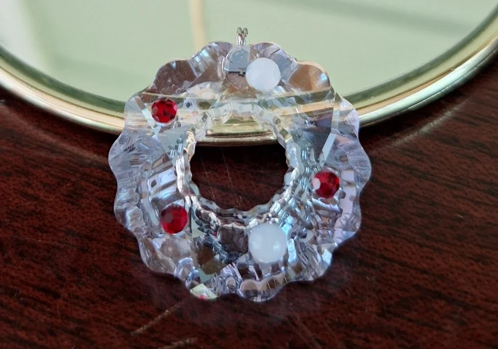 Swarovski Crystal Christmas Cookie Wreath Ornament 1054561 Retired Box COA